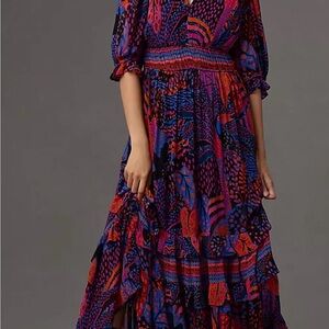 Farm Rio short sleeve Multicolor Maxi Dress